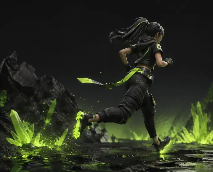 Animated character running