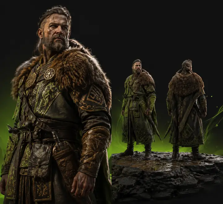 Slavic warrior chieftain 3D model