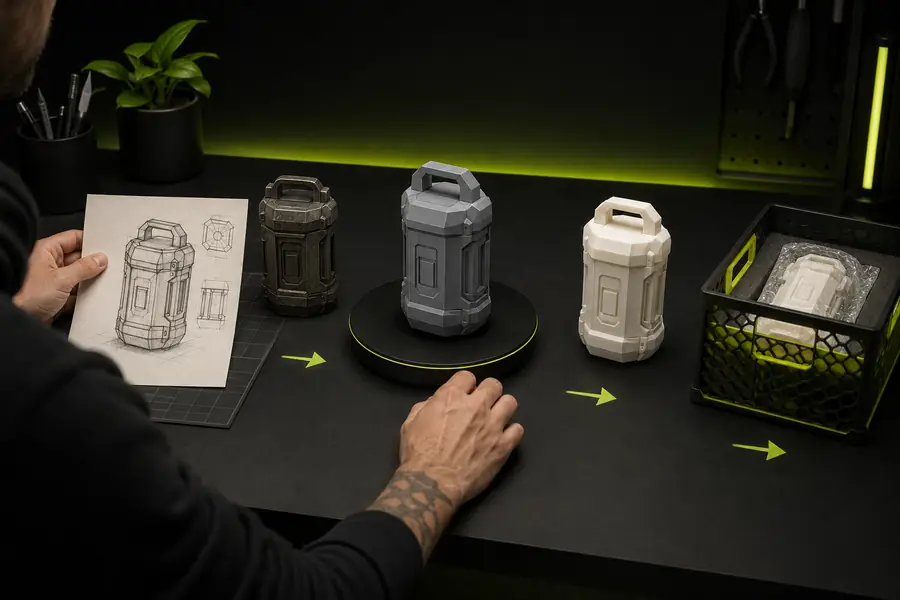 Refined 3D object with a clearer silhouette and more consistent materials