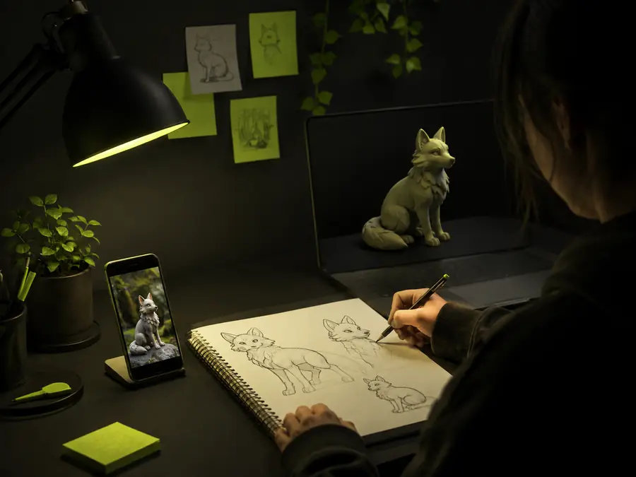 Objets 3D abstraits représentant l’accès gratuit à Meshy AI