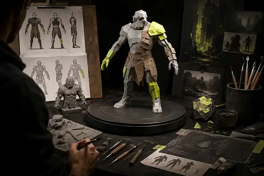 Refined version of the generated mannequin asset prepared for review and scene placement